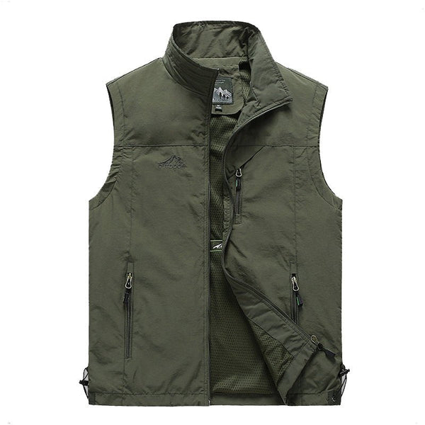 Men's Mesh Vest Quick Dry Breathable Multi Pocket Outdoor Fishing Vest