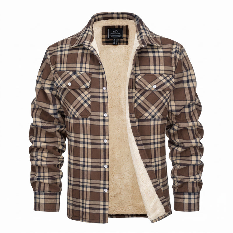 Men’s Vintage Flannel Shirt Jacket Fleece Lined Plaid Seven Colors, product photo 9