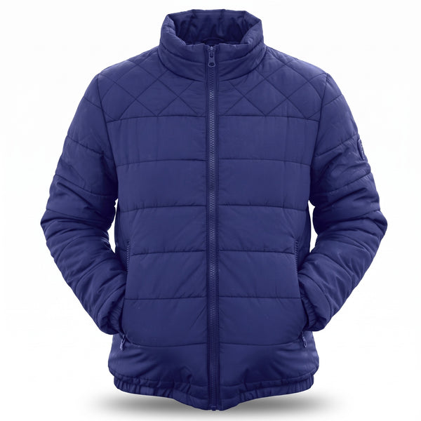 Men's Water Resistant Puffer Jacket Stand Collar Quilted Winter Coat