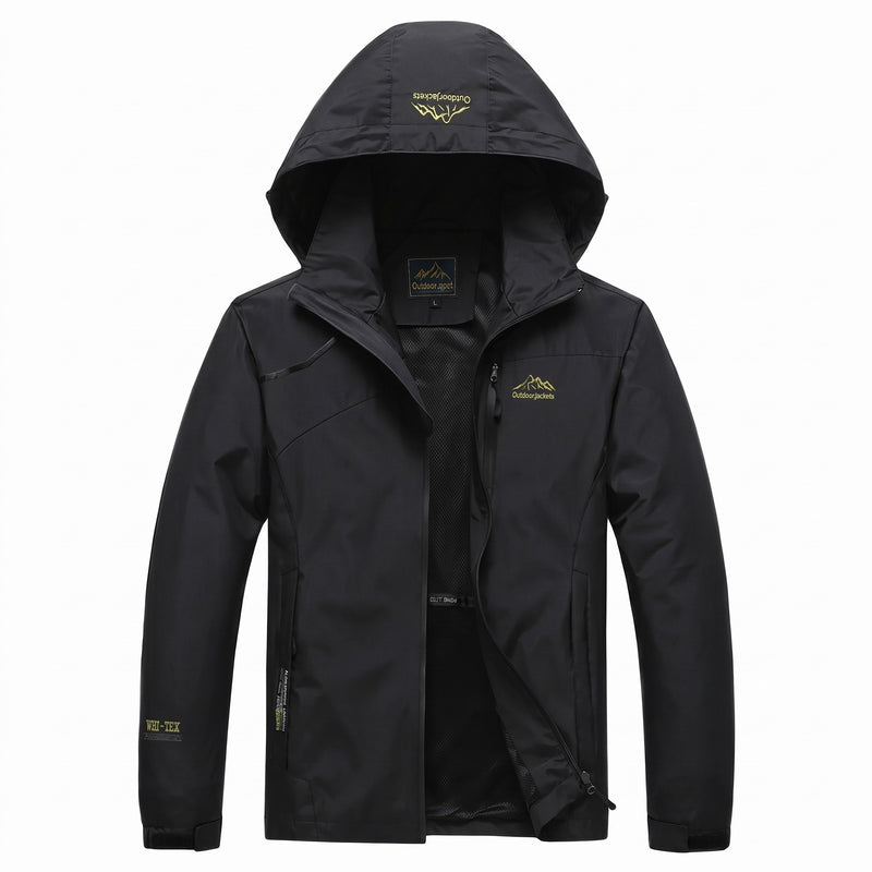 Men's Waterproof Windbreaker Breathable Adjustable Cuff Rain Jacket, product photo 6