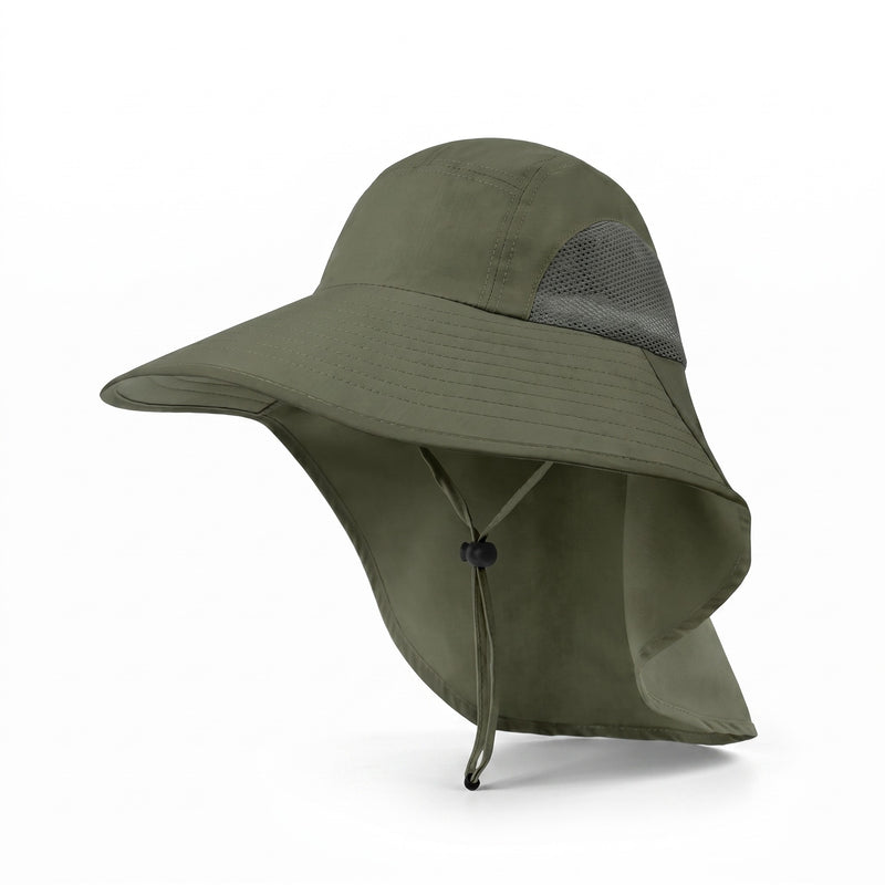 Men’s Wide Brim Sun Hat Waterproof Windproof Neck Flap Hiking Cap, product photo 7