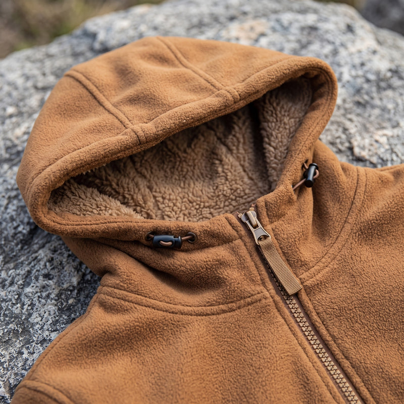 Men's Windproof Fleece Jacket Hooded Full Zip Autumn Winter, product photo 4