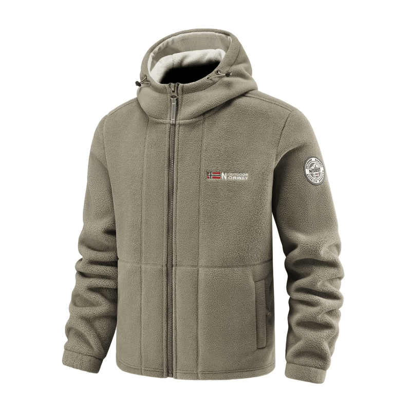 Men's Windproof Fleece Jacket Warm Breathable Hooded Outdoor Coat – product view 5 | Great Lakes Outdoor