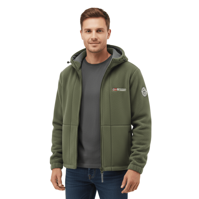 Men's Windproof Fleece Jacket Warm Breathable Hooded Outdoor Coat – product view 8 | Great Lakes Outdoor
