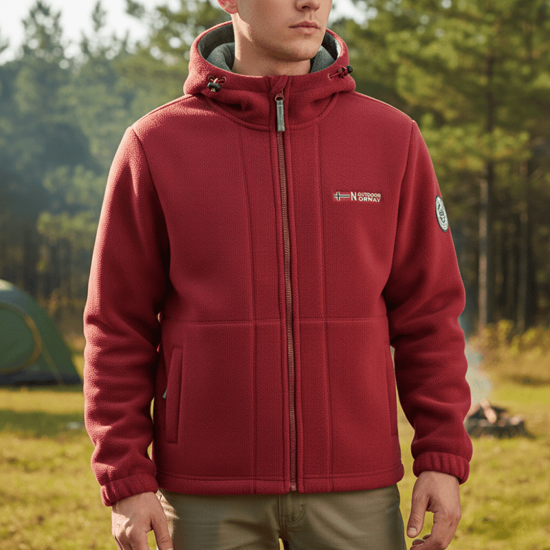 Men's Windproof Fleece Jacket Warm Breathable Hooded Outdoor Coat – product view 14 | Great Lakes Outdoor