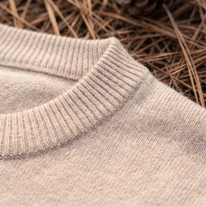 Men's Wool Cashmere Sweater Crew Neck Long Sleeve Knit Jumper, product photo 4