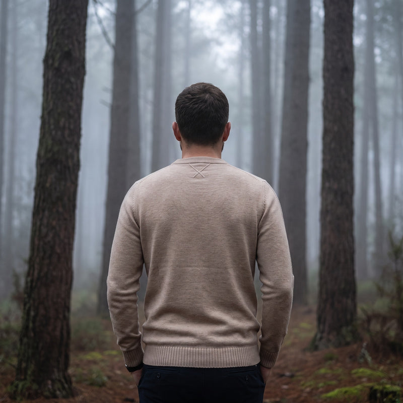 Men's Wool Cashmere Sweater Crew Neck Long Sleeve Knit Jumper, product photo 5