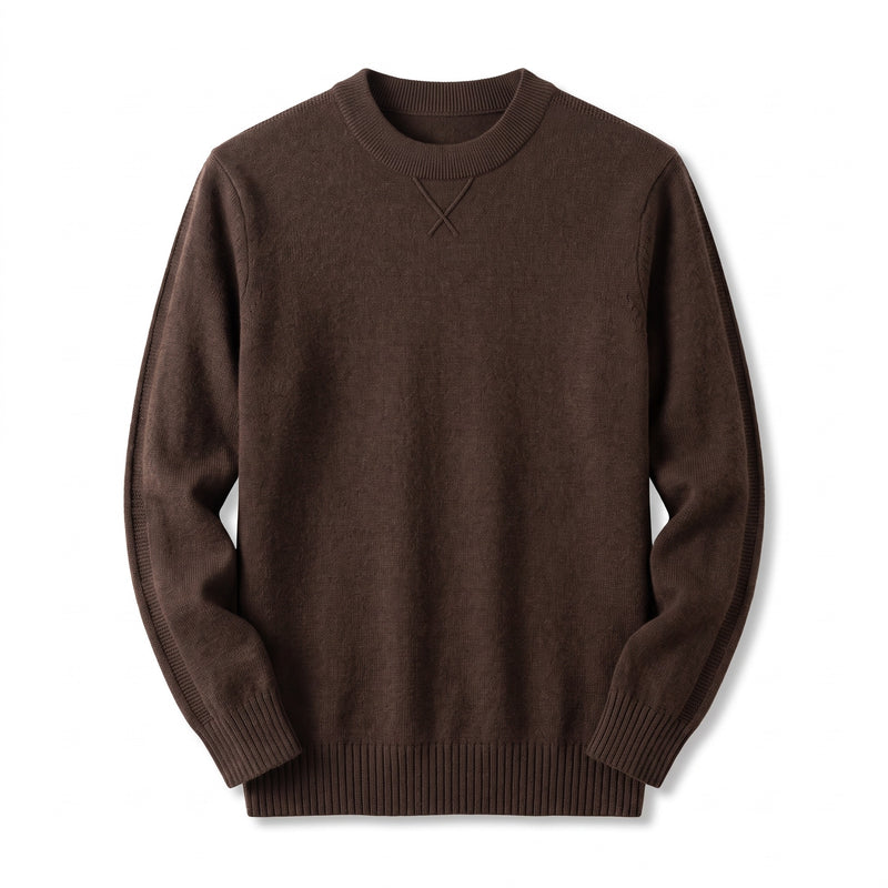 Men's Wool Cashmere Sweater Crew Neck Long Sleeve Knit Jumper, product photo 8
