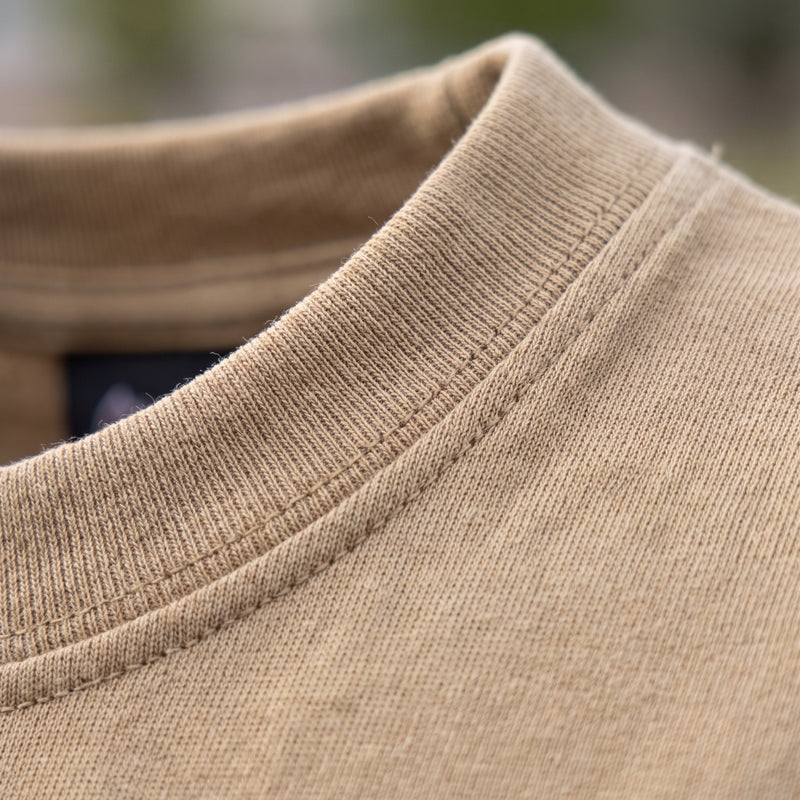 Military T Shirt Men 100% Cotton Tan Tactical Short Sleeve Tee, product photo 4