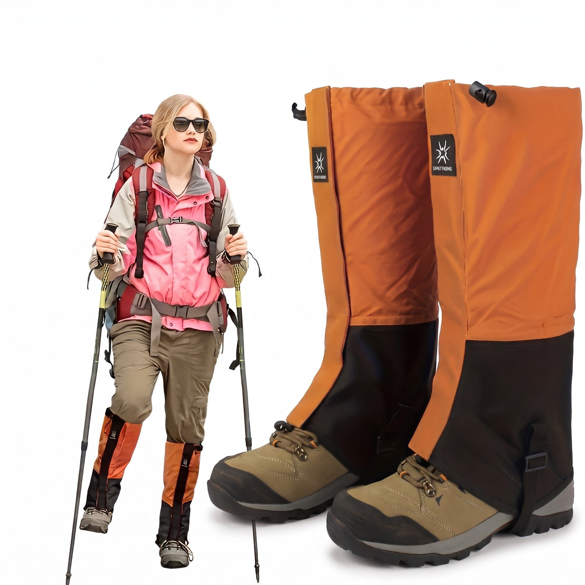 Outdoor Leg Gaiters Breathable Adjustable Polyester Shin Guards, product photo 1
