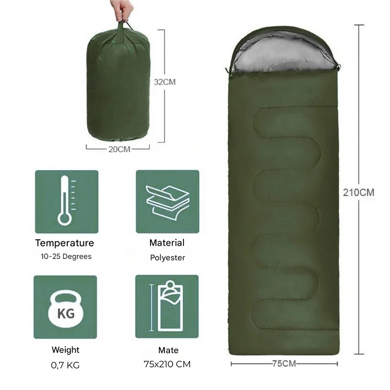 Outdoor Sleeping Bag Lightweight Camping Bag 10-25C Portable – product view 2 | Great Lakes Outdoor