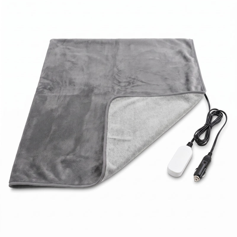 Plush 12V Heated Car Blanket Cigarette Lighter Plug Electric Throw, product photo 7