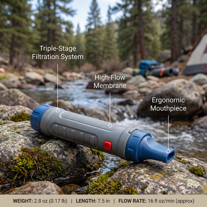 Portable Water Filter Straw – Emergency Survival Filter – product view 3 | Great Lakes Outdoor