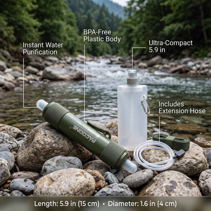 Portable Water Filter Straw Hiking and Camping Survival Gear – features and specifications overview | Great Lakes Outdoor