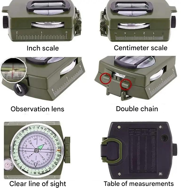 Professional Compass Military Folding Waterproof Outdoor Survival Compass – product view 2 | Great Lakes Outdoor