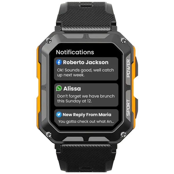 Rugged Smartwatch IP68 Waterproof Heart Rate Fitness Tracker – product view 9 | Great Lakes Outdoor