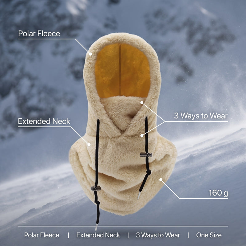 Sherpa Hood Balaclava Polar Fleece Ski Mask Extended Neck Warmer, product photo 2
