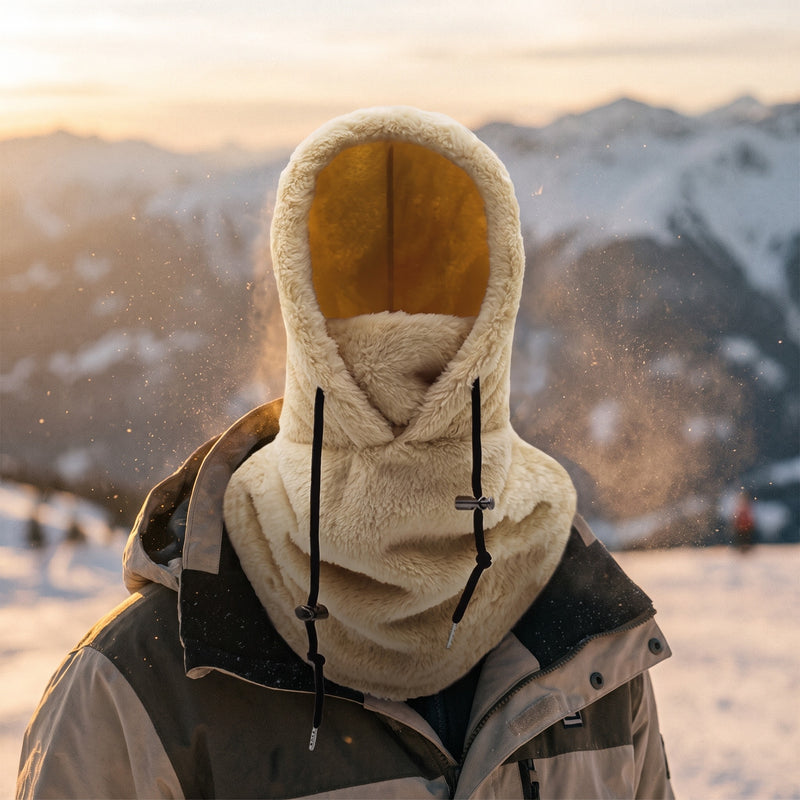 Sherpa Hood Balaclava Polar Fleece Ski Mask Extended Neck Warmer, product photo 3