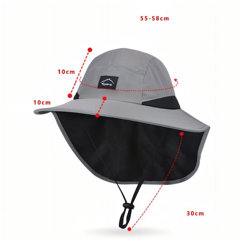 Sun Protection Hiking Hat Lightweight Neck Flap Cap – product view 4 | Great Lakes Outdoor