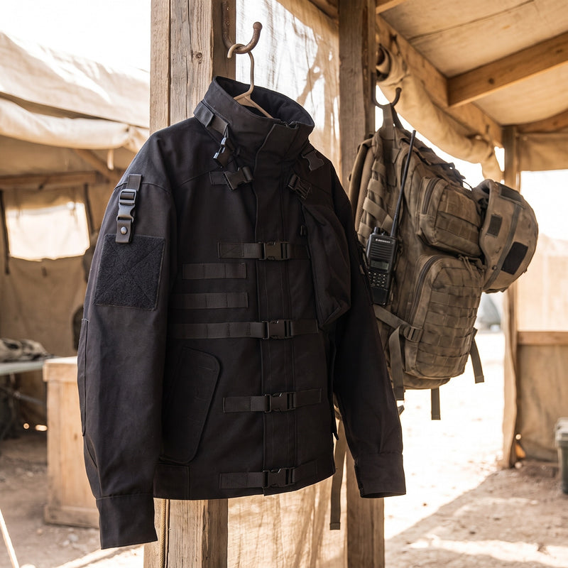 Tactical Jacket Black Thick Abrasion Resistant Military Field Coat, product photo 5