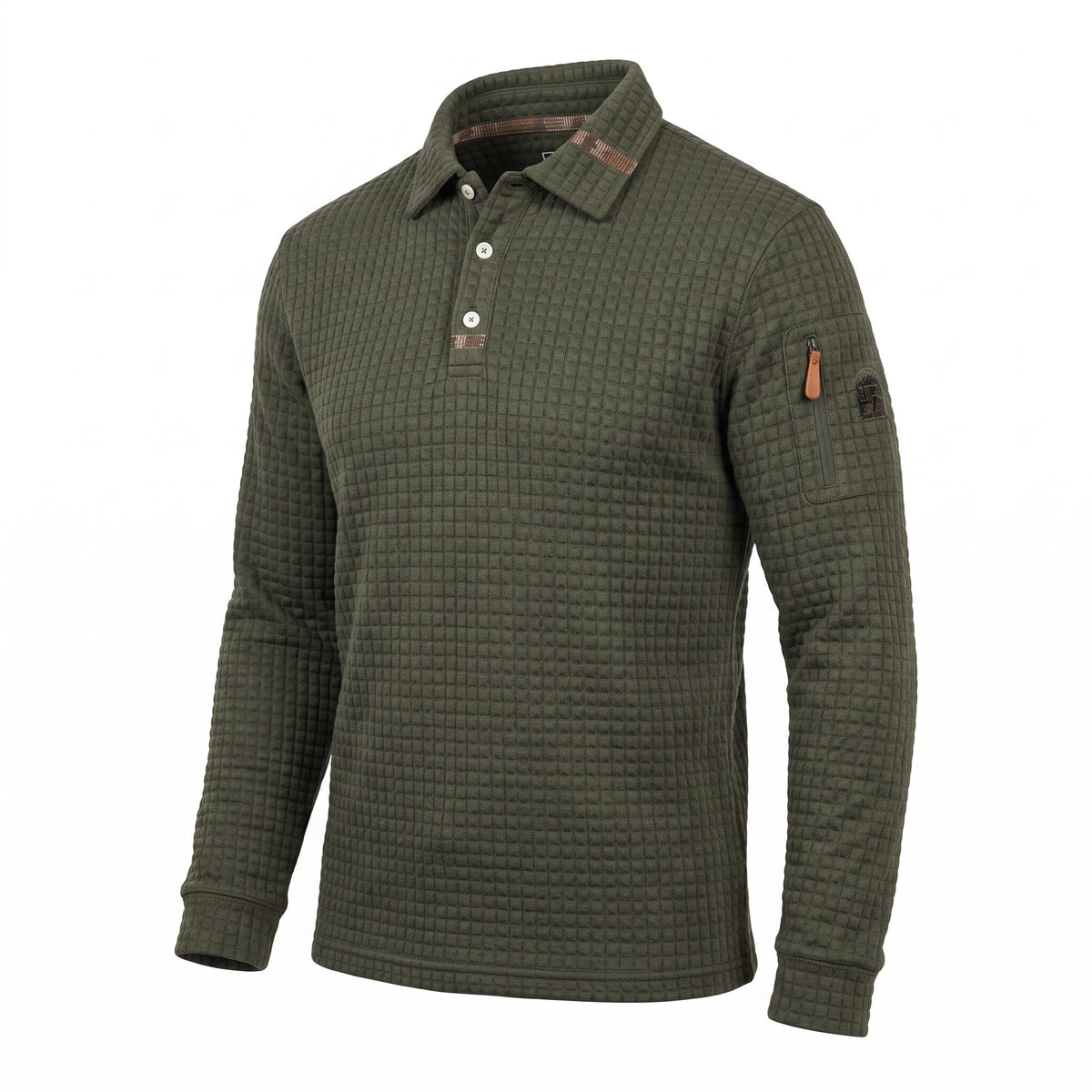 Tactical Polo Shirt Long Sleeve Quick Dry Waffle Knit Top, product photo 1