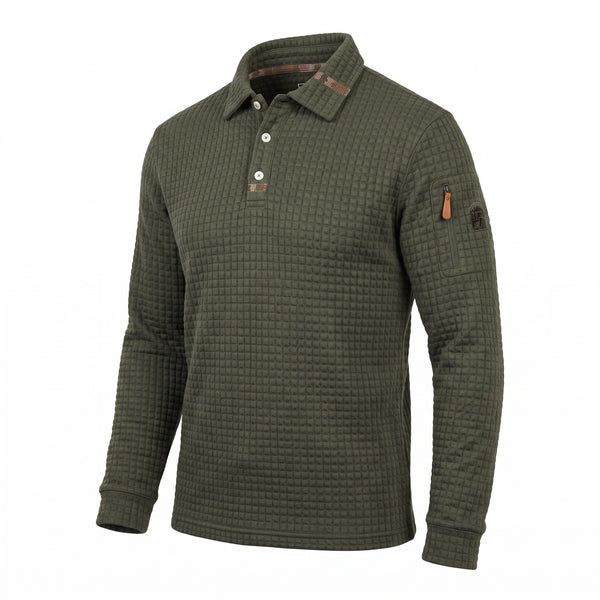 Tactical Polo Shirt Long Sleeve Quick Dry Waffle Knit Top