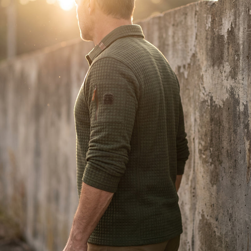 Tactical Polo Shirt Long Sleeve Quick Dry Waffle Knit Top, product photo 3