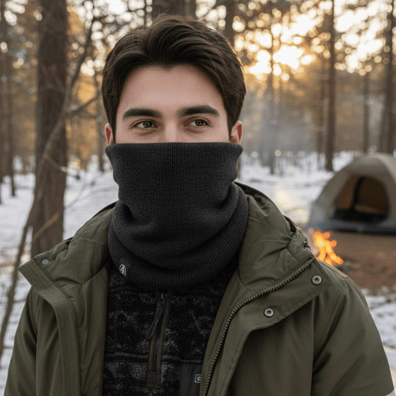 Thermal Knitted Neck Warmer Cold Weather Outdoor Balaclava – product view 2 | Great Lakes Outdoor