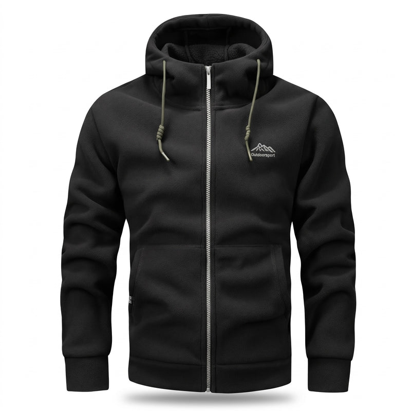 Thickened Polar Fleece Hooded Cardigan Zip Front Unisex Layer, product photo 7