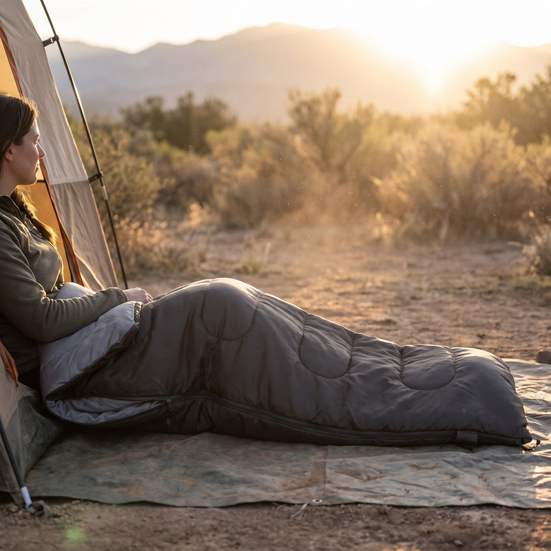 Three Season Sleeping Bag Opens Flat as a Camping Blanket, product photo 3