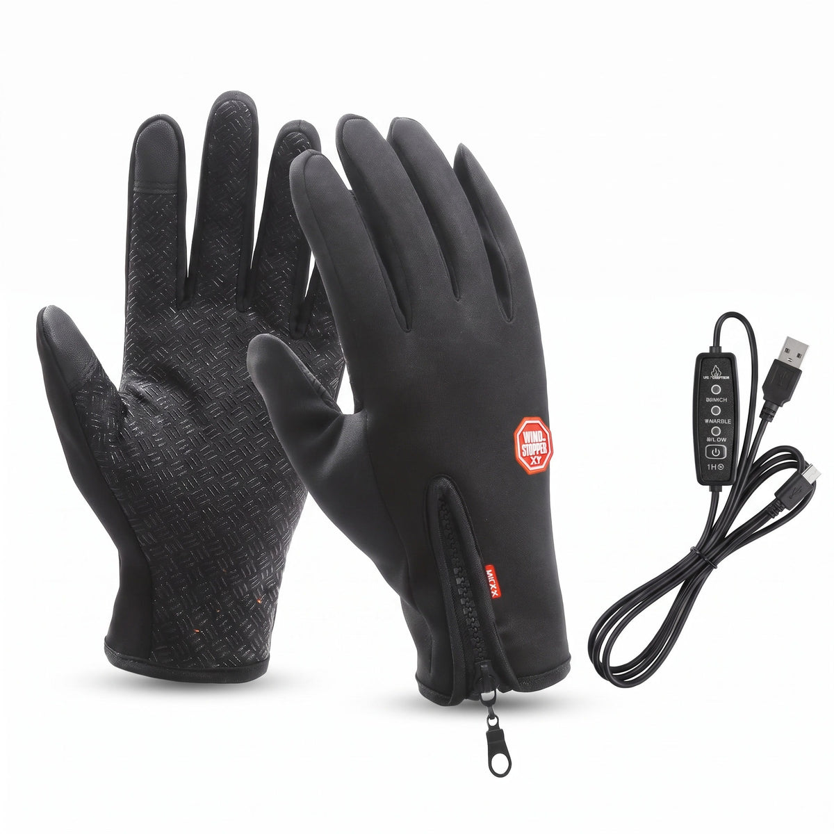 Touchscreen Heated Gloves Plush Lined USB Powered Winter Hand Warmers, product photo 1