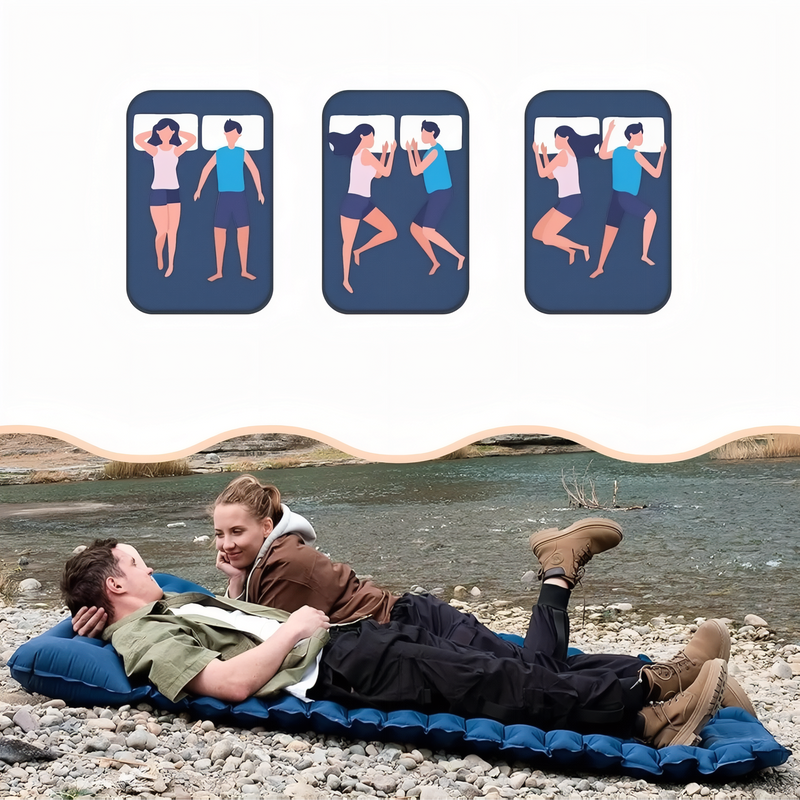 Two-Person Inflatable Sleeping Pad Camping Mat with Built-In Pillows – product view 9 | Great Lakes Outdoor