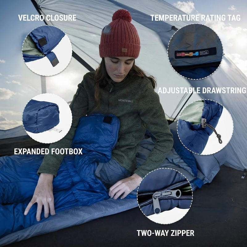 Ultralight 3-Season Mummy Sleeping Bag for Backpacking and Camping – product view 10 | Great Lakes Outdoor