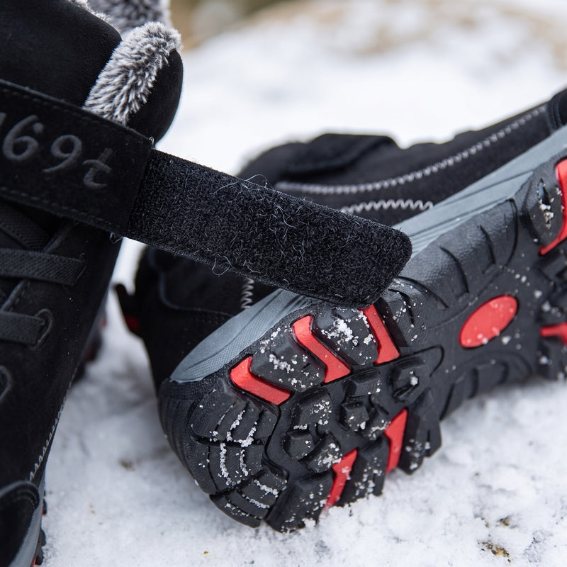 Unisex Snow Boots Plush Lined Water Repellent Hook Loop Winter Shoes, product photo 4