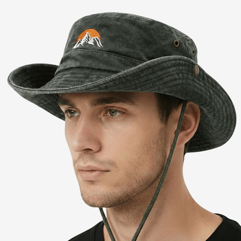 Unisex Wide Brim Bucket Hat Breathable Cotton Sun Protection Cap – product view 12 | Great Lakes Outdoor