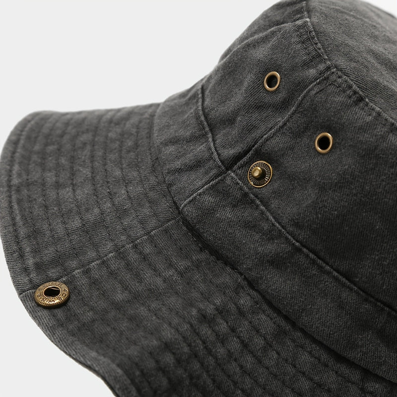 Unisex Wide Brim Bucket Hat Breathable Cotton Sun Protection Cap – product view 16 | Great Lakes Outdoor