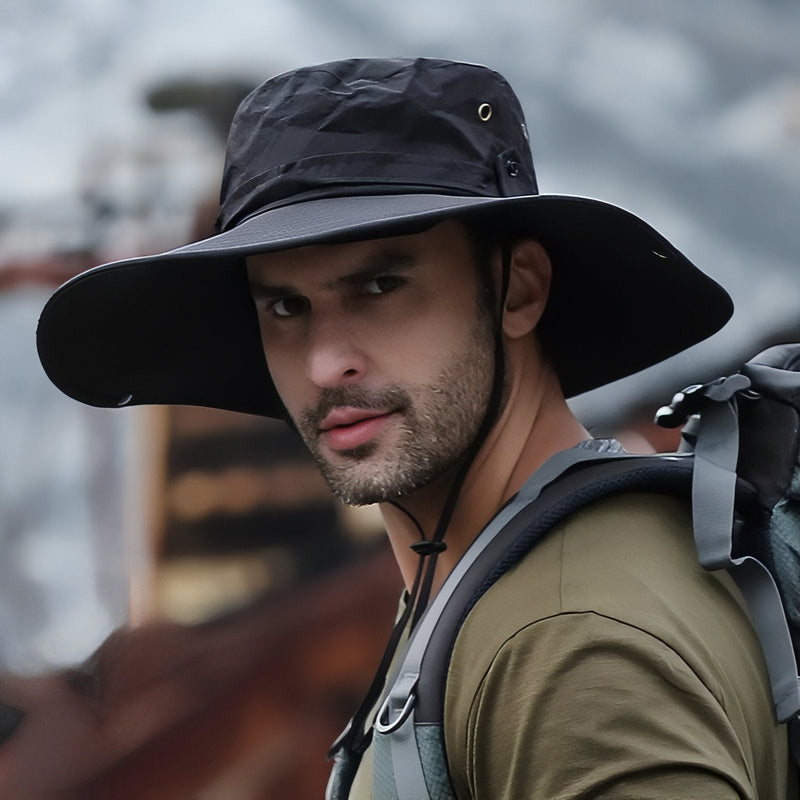 Unisex Wide Brim Hiking Hat Waterproof UPF 50 Sun Cap – product view 14 | Great Lakes Outdoor