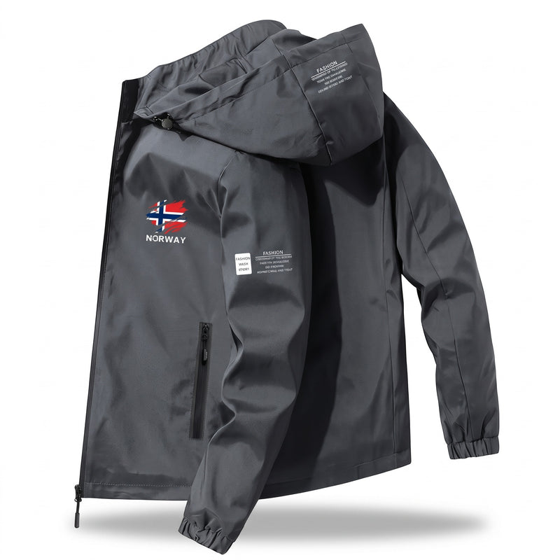Unisex Windbreaker Nordic Print Hooded Breathable Climbing Coat, product photo 6