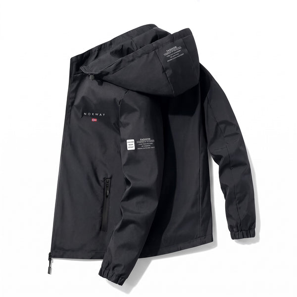 Unisex Windproof Hiking Jacket Nordic Print Hooded Breathable
