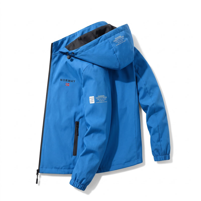 Unisex Windproof Hiking Jacket Nordic Print Hooded Breathable, product photo 6