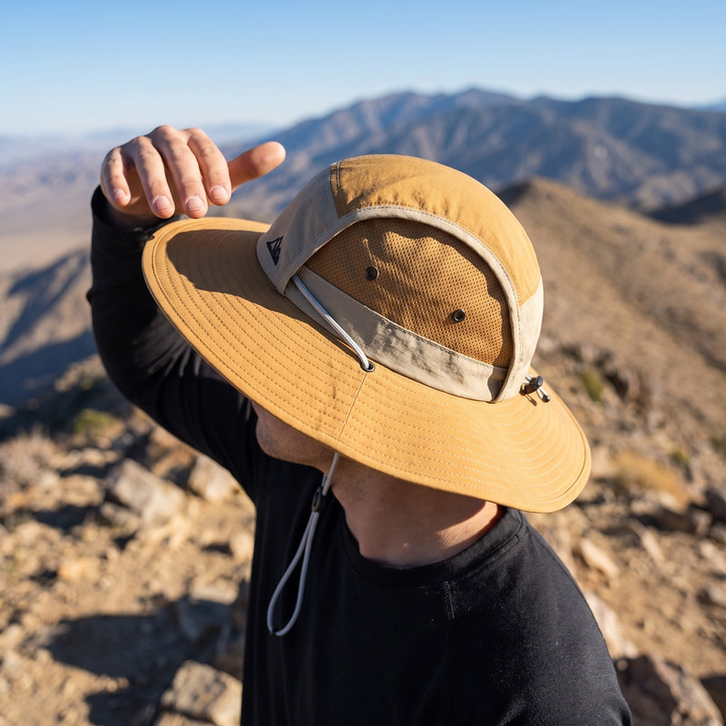 UPF 50 Sun Hat Wide Brim Mesh Vented Packable Outdoor Bucket Cap, product photo 5