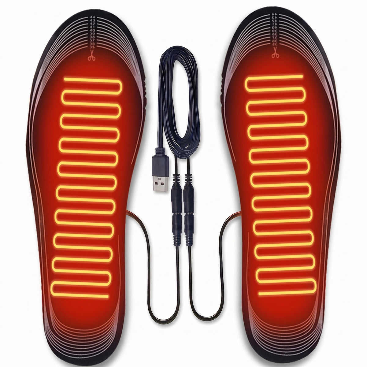 USB Heated Insoles Cuttable EVA Electric Foot Warmer Shoe Pads, product photo 1