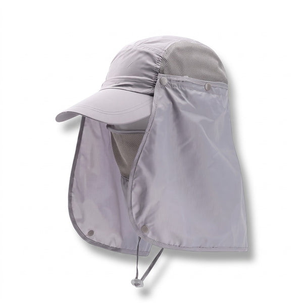 UV Protection Cap Men 360 Sun Hat Removable Neck Flap Ear Covers