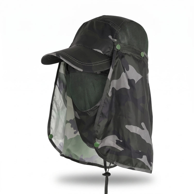 UV Protection Cap Men 360 Sun Hat Removable Neck Flap Ear Covers, product photo 6
