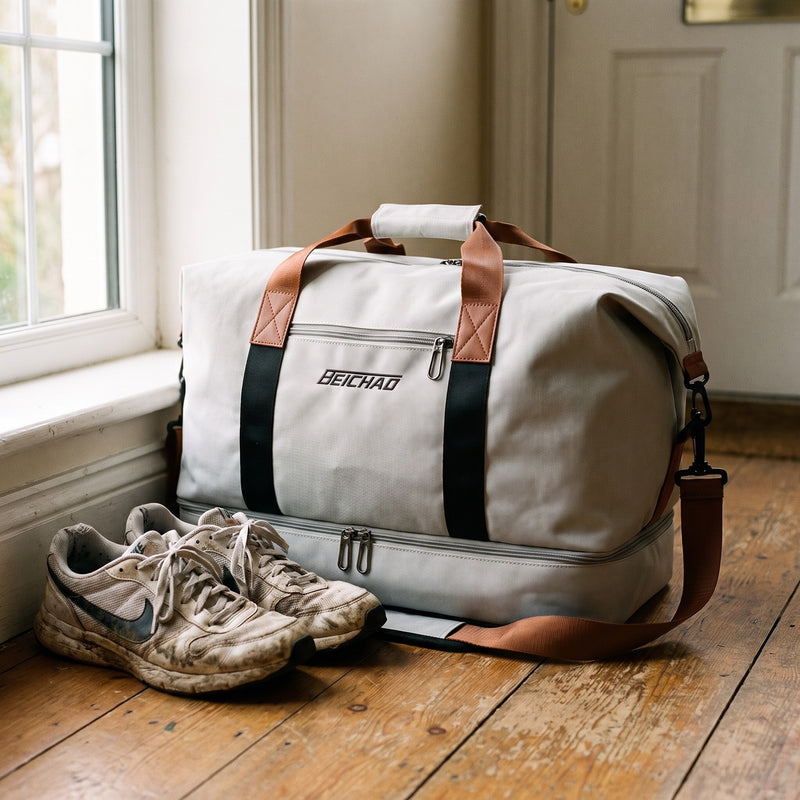 Water Repellent Sports Duffel Shoe Compartment Gym Travel Bag, product photo 5