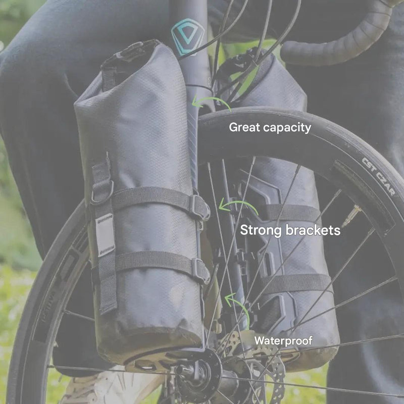 Waterproof Bicycle Fork Bags Set 2 Pack Bike Packing Storage Bags – product view 4 | Great Lakes Outdoor