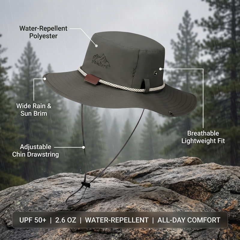 Waterproof Hiking Rain Hat Wide Brim Outdoor Sun Trekking Cap – features and specifications overview | Great Lakes Outdoor