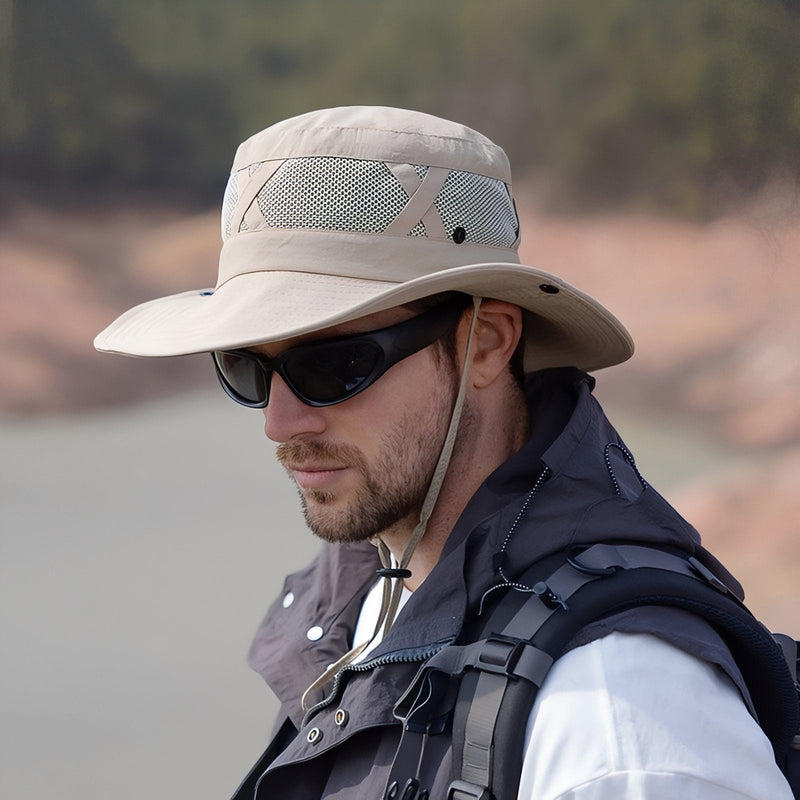 Wide Brim Hiking Hat Ventilated Sun Protection Trail Cap – product view 4 | Great Lakes Outdoor
