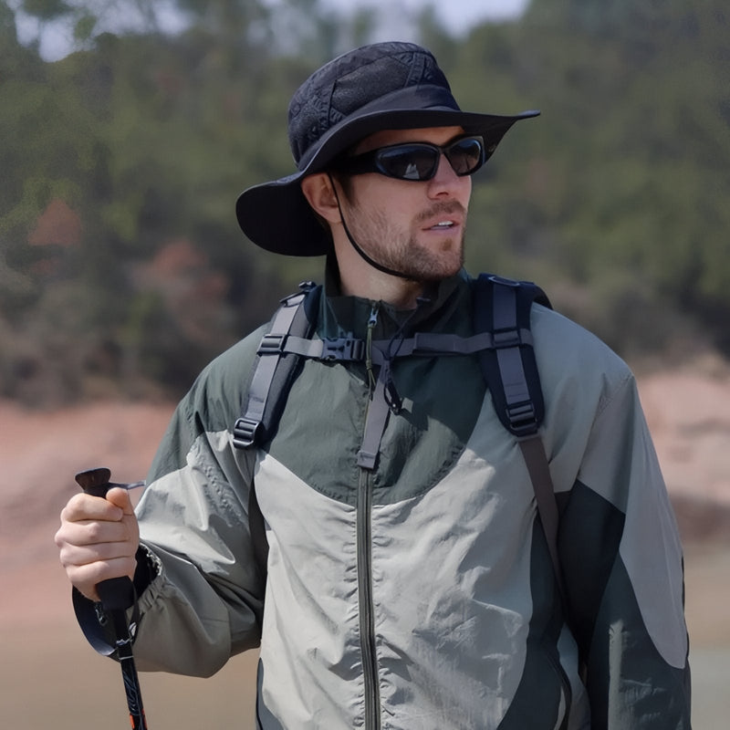 Wide Brim Hiking Hat Ventilated Sun Protection Trail Cap – product view 14 | Great Lakes Outdoor