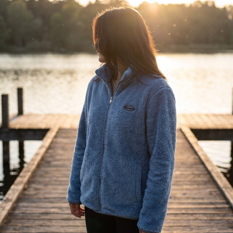 Women's Double Faced Coral Fleece Winter Jacket Lapel Zip Coat, product photo 3